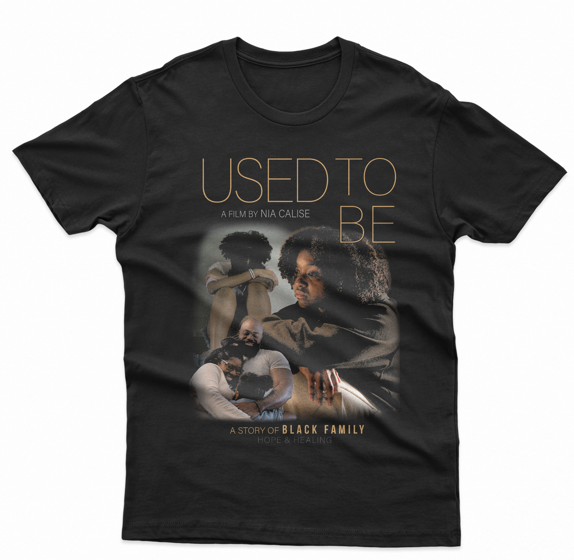Used to Be black t-shirt with film artwork